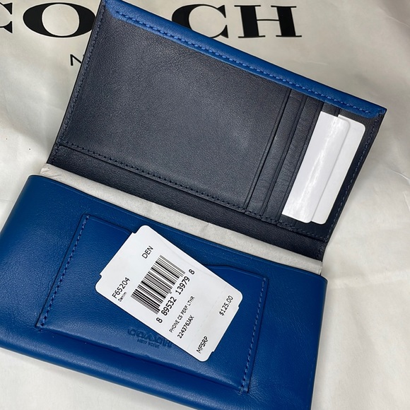 Coach Handbags - NWT Coach Blue Leather Wallet